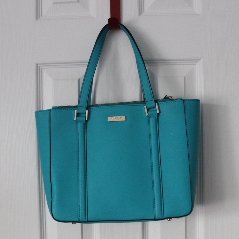 Kate Spade - Sky Newbury Lane Briar Leather Tote - Blue - Stripe Interior